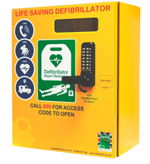 AED Defibrillator in wall box